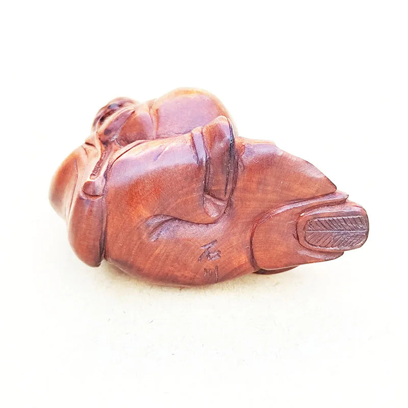 2" Buchsbaum Gott der Langlebigkeit Netsuke – Japanische Miniatur