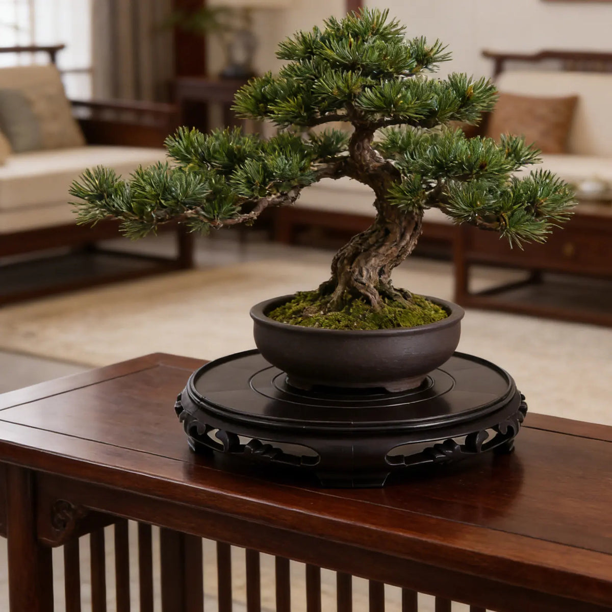 12" Oriental Circular Plant & Fishbowl Stand – Vintage-Style Pedestal Base for Vases & Pots