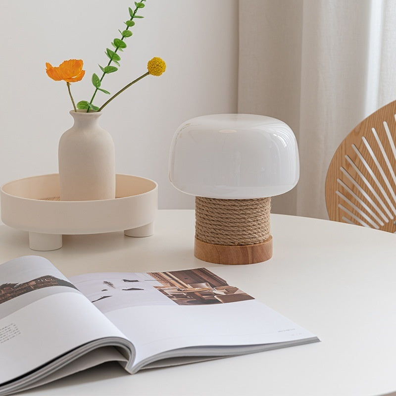 Japanese Cream Mushroom Table Lamp