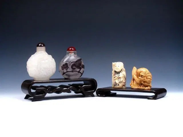 NEW Mahogany Hard Wood Large 2-in-1 Stands For *Netsuke, Snuff Bottles, Statue Household gift decorations