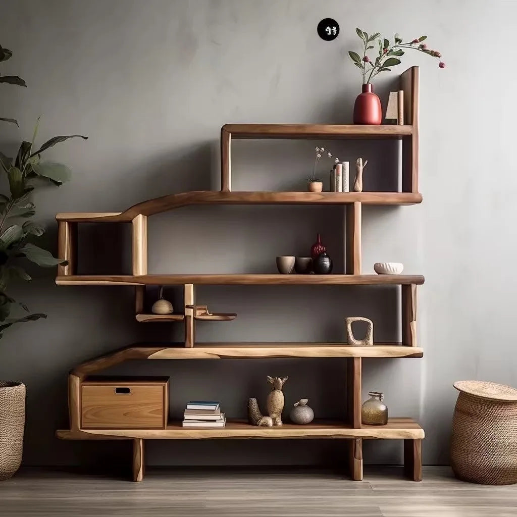 DSA Bogu rack, wabi-sabi wind partition entrance, tea set storage cabinet, new Chinese Duobao Pavilion decoration rack
