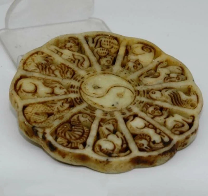 Old Jade Chinese Hand Carved Zodiac Statue Antique Collect Statue