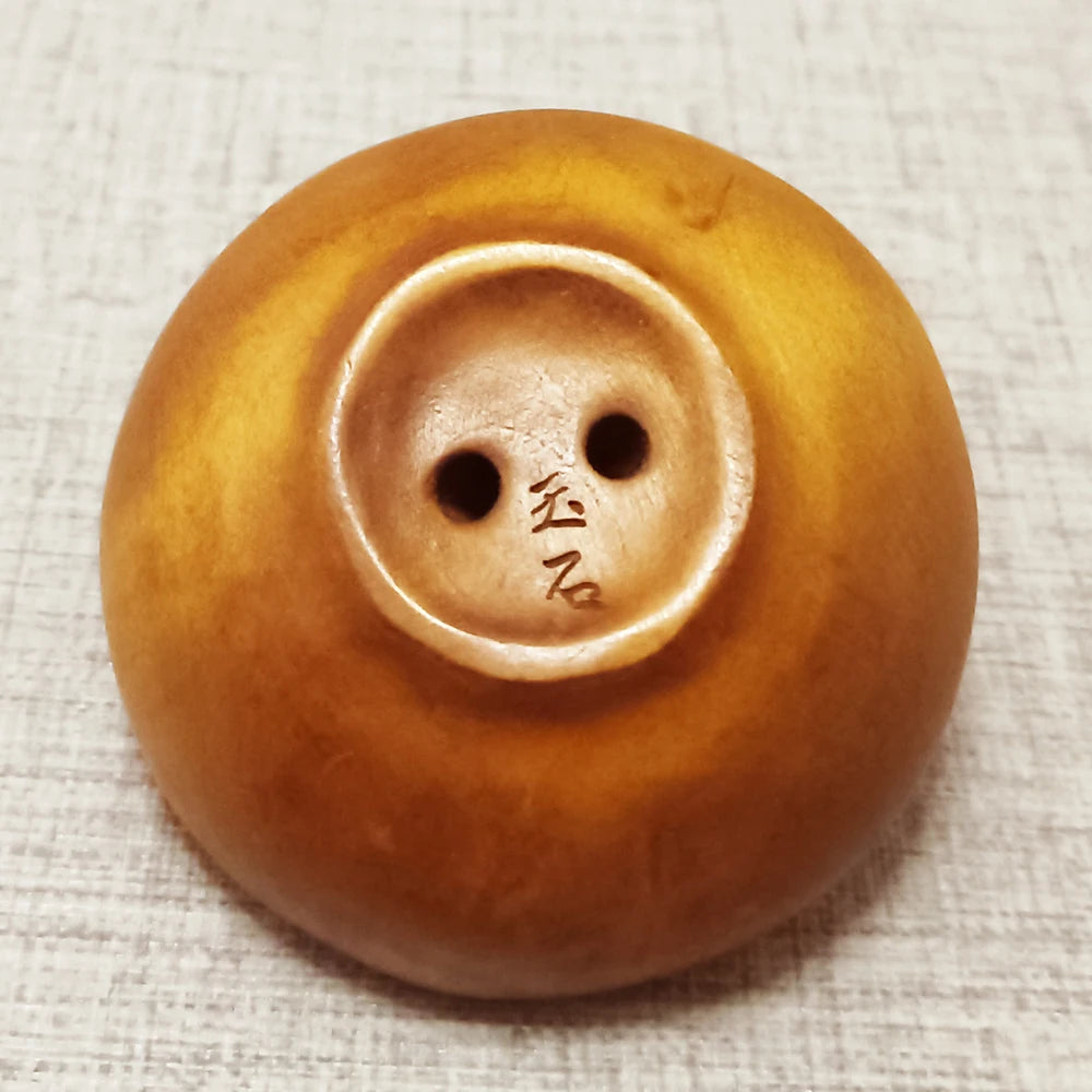 2" Buchsbaum Maus & Schildkröte Netsuke – Japanische Tierminiatur