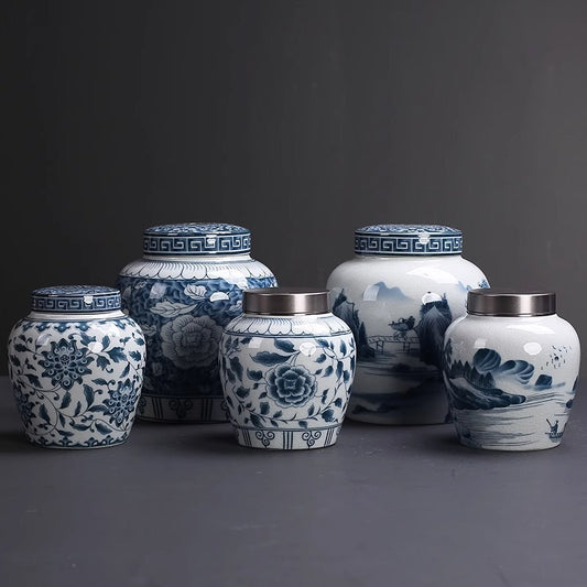 Ge Kiln Porcelain Tea Jar with Seal