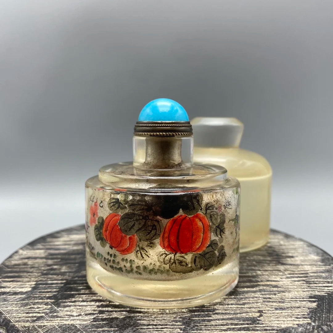 Antique Chinese Old Beijing Snuff Bottle with Landscape Scenery and Inside Painting