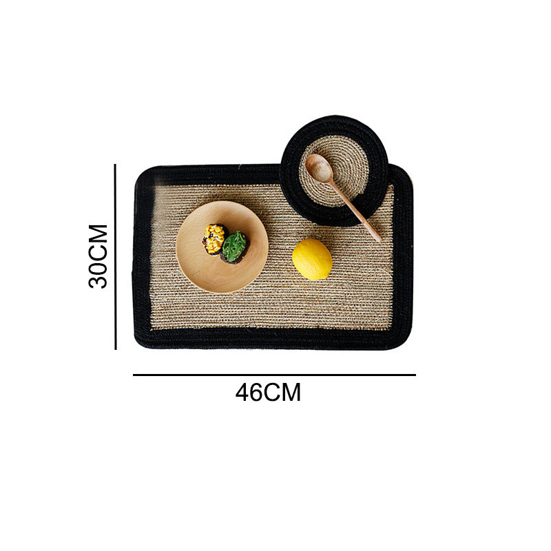 Japanese Style Breathable Jute Woven Thickened Placemat