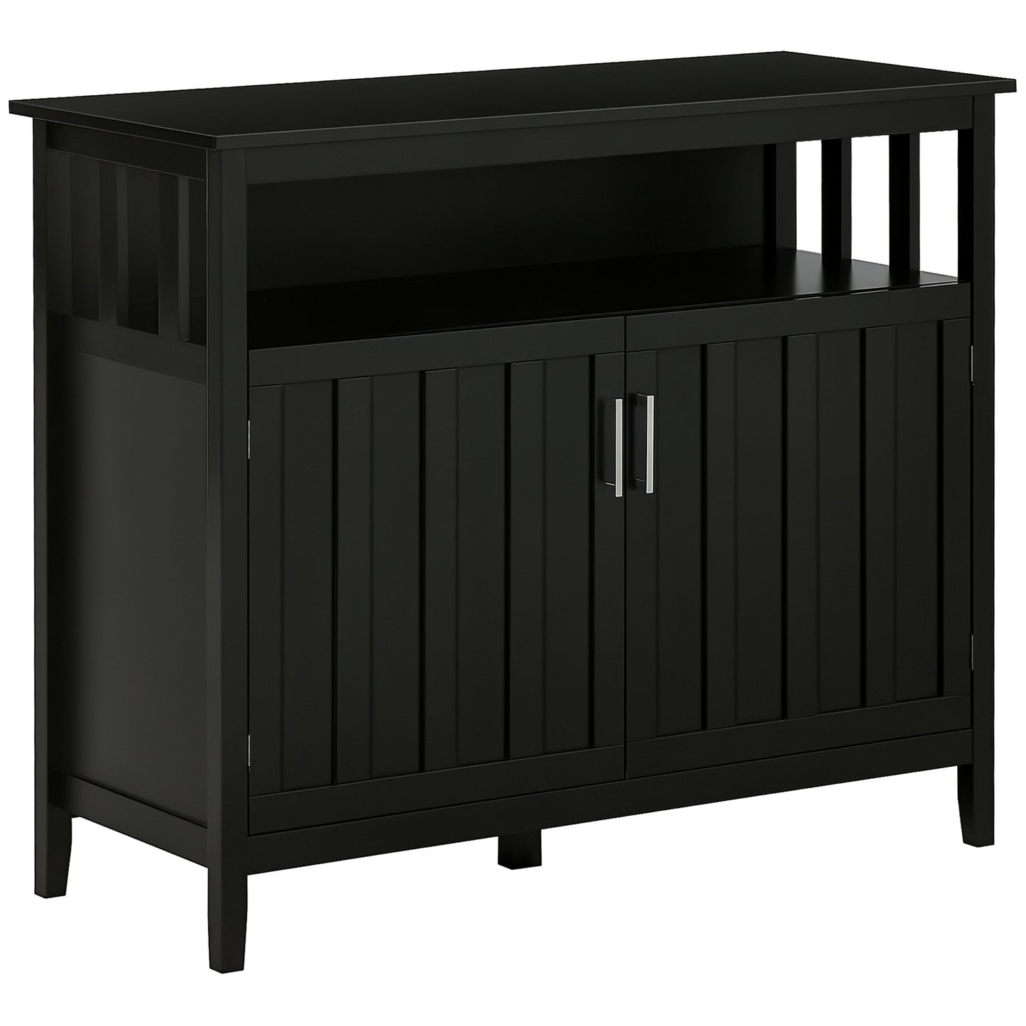 Black Sideboard Buffet Cabinet with 2 Doors and Adjustable Shelves