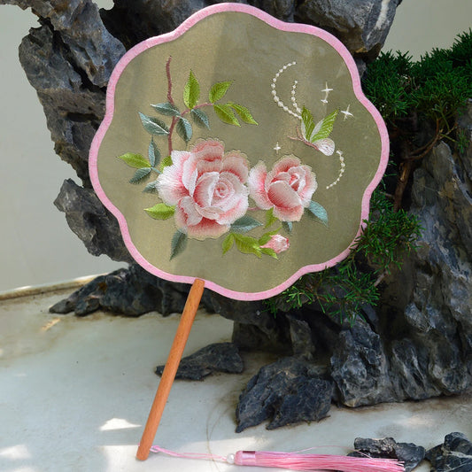 New Chinese Style Dance Fan Suzhou Embroidery Round Fan Traditional Hanfu  Dance Classic Fan 2025 New Model