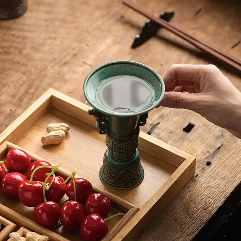 Dehua Ceramic Celadon Tea Cup Antique Drinkable Master Kung Fu Tea Set Drink Anti-scalding Tea Bowl