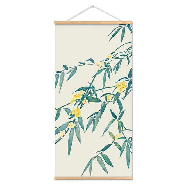 Flower Art Scroll Wall Mural