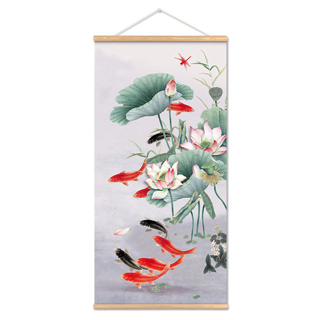 Flower Art Scroll Wall Mural
