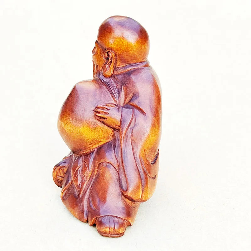 2" Buchsbaum Gott der Langlebigkeit Netsuke – Japanische Miniatur