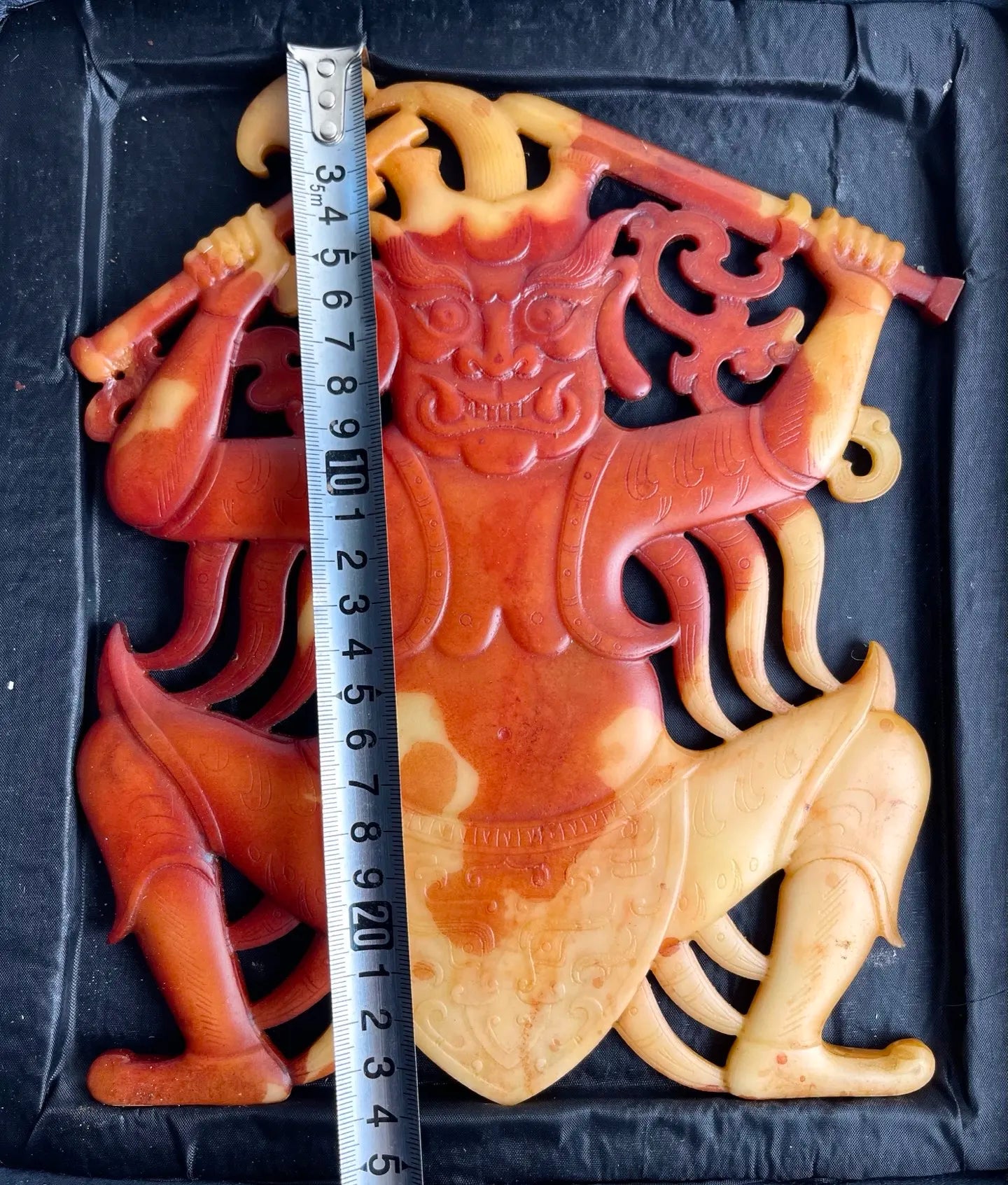 Rare Antique Xiu Yuan Jade Heavenly Deity Statue – Han Dynasty Style