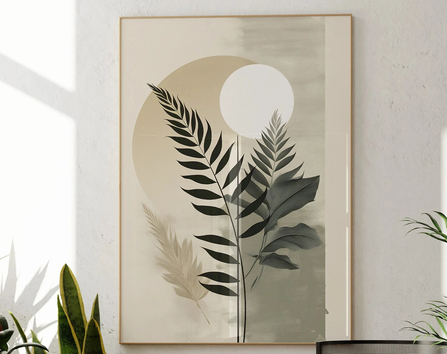Minimalist Japanese Bamboo Forest & Crane Zen Wall Art Print