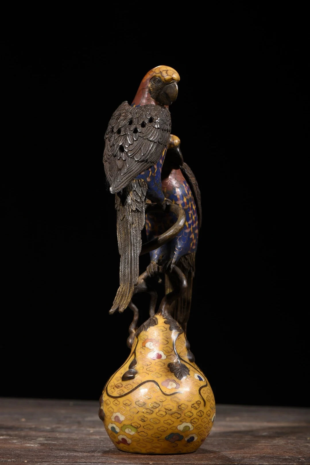13" Bronze Cloisonné Parrot Gourd Incense Burner – Asian Home Decor