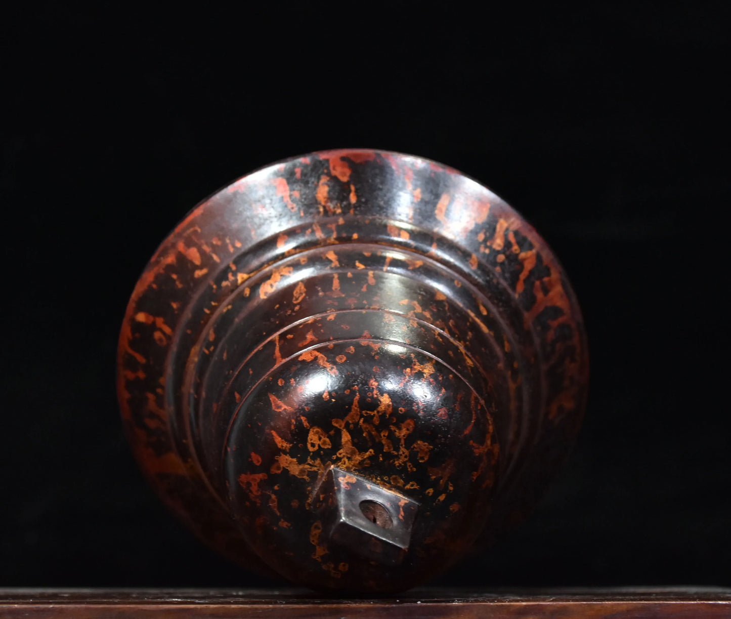 5"Temple Collection Old Bronze Cinnabar Mud gold Buddha Bell Hang the bell Tower shaped bell Worship Hall Town house Exorcism