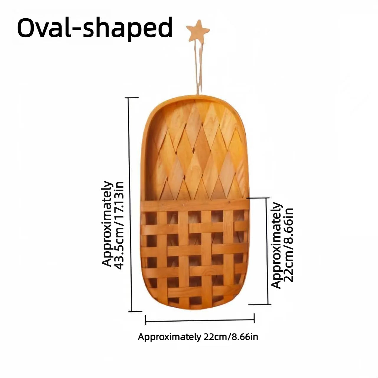 Hand-Woven Bamboo Wall Hanging Basket – Farmhouse Wall Pocket Planter