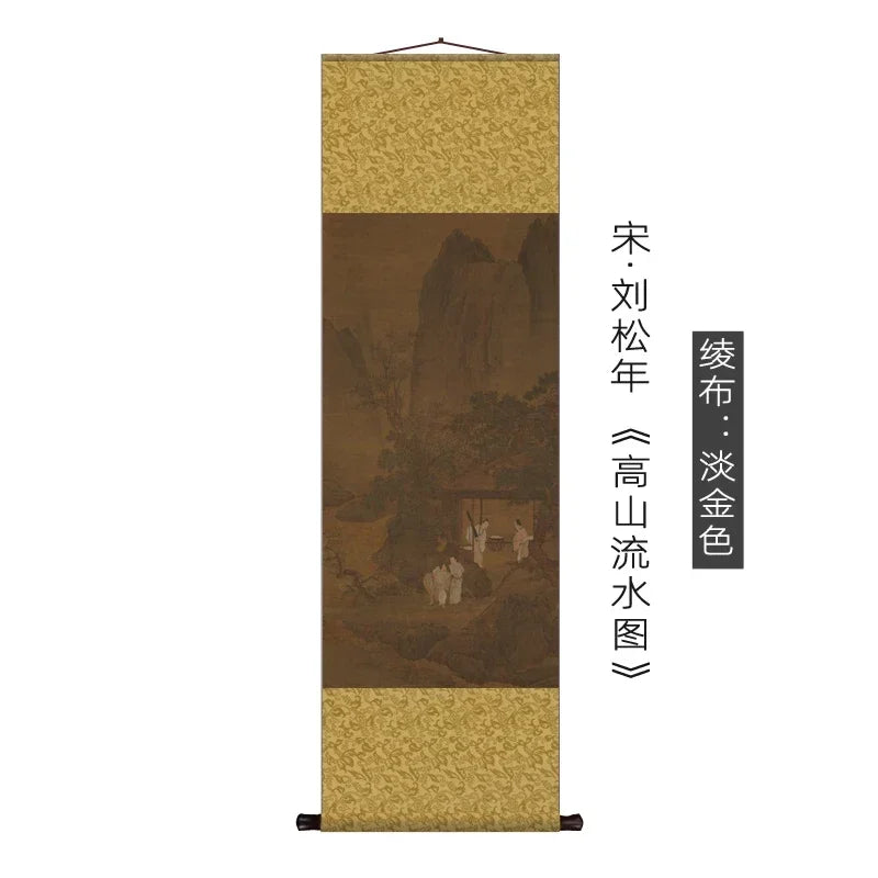 Antique Hanging Paintings Teahouse Scroll Decorative Painting Famous Silk Hanging Paintings Room Decor Aesthetic Wall Art