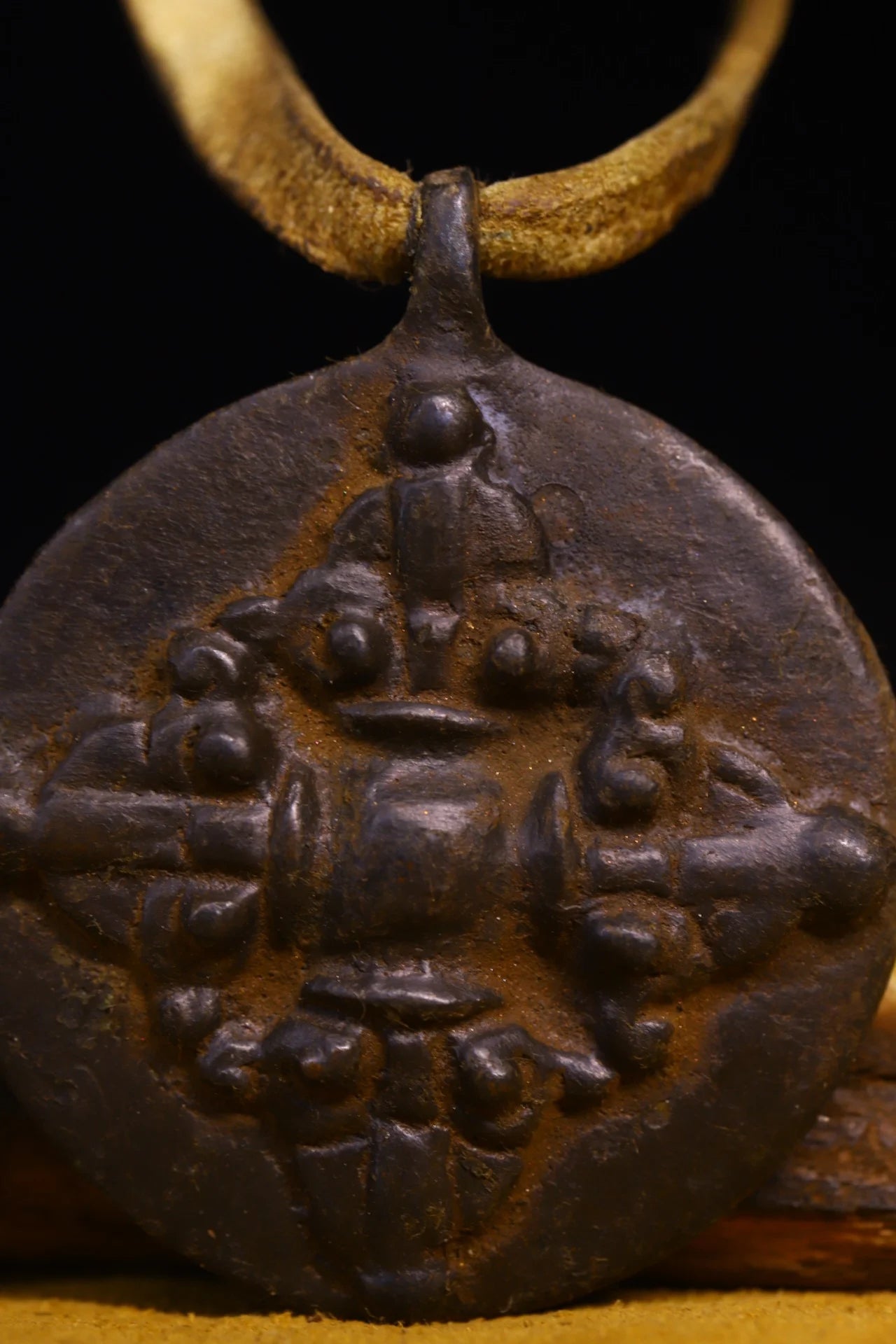 2" Bronze Cross Vajra Amulet – Temple Buddha Plate Protector