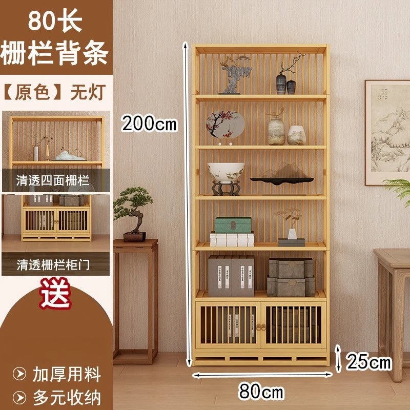 Chinese Duobao Pavilion Bogu Cabinet | Illuminated Tea & Curio Display Shelf