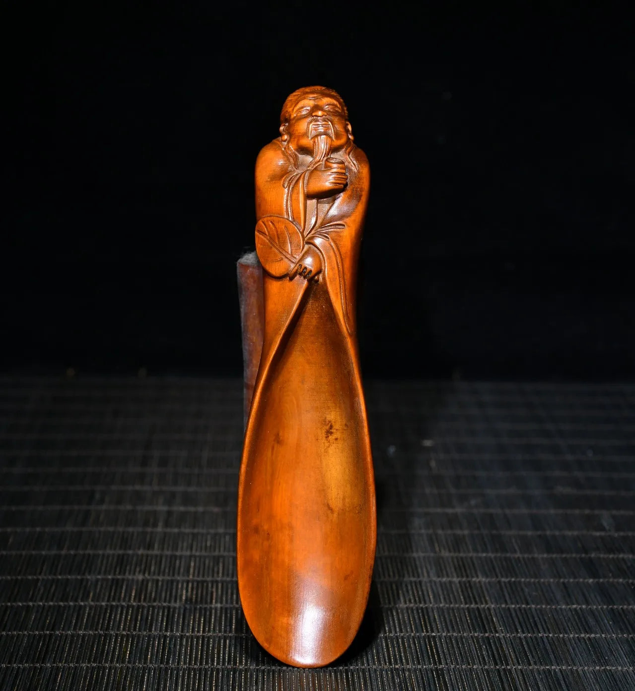 6" Boxwood Lu Yu Tea God Statue – Tea Ceremony Scoop & Altar Figure