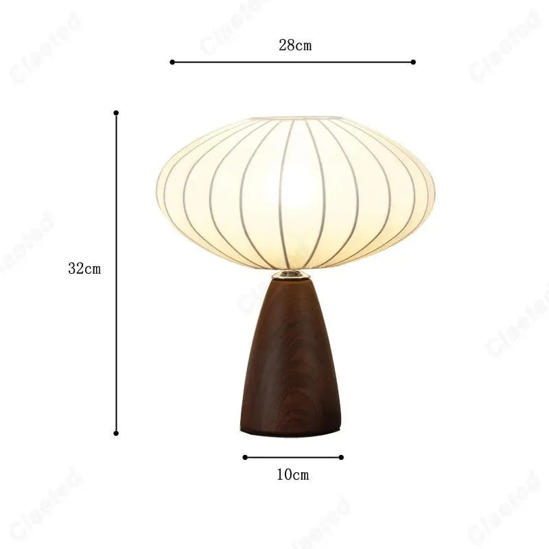 Minimalist Ceramic Base LED Table Lamp – Fabric Shade Bedside Atmosphere Light