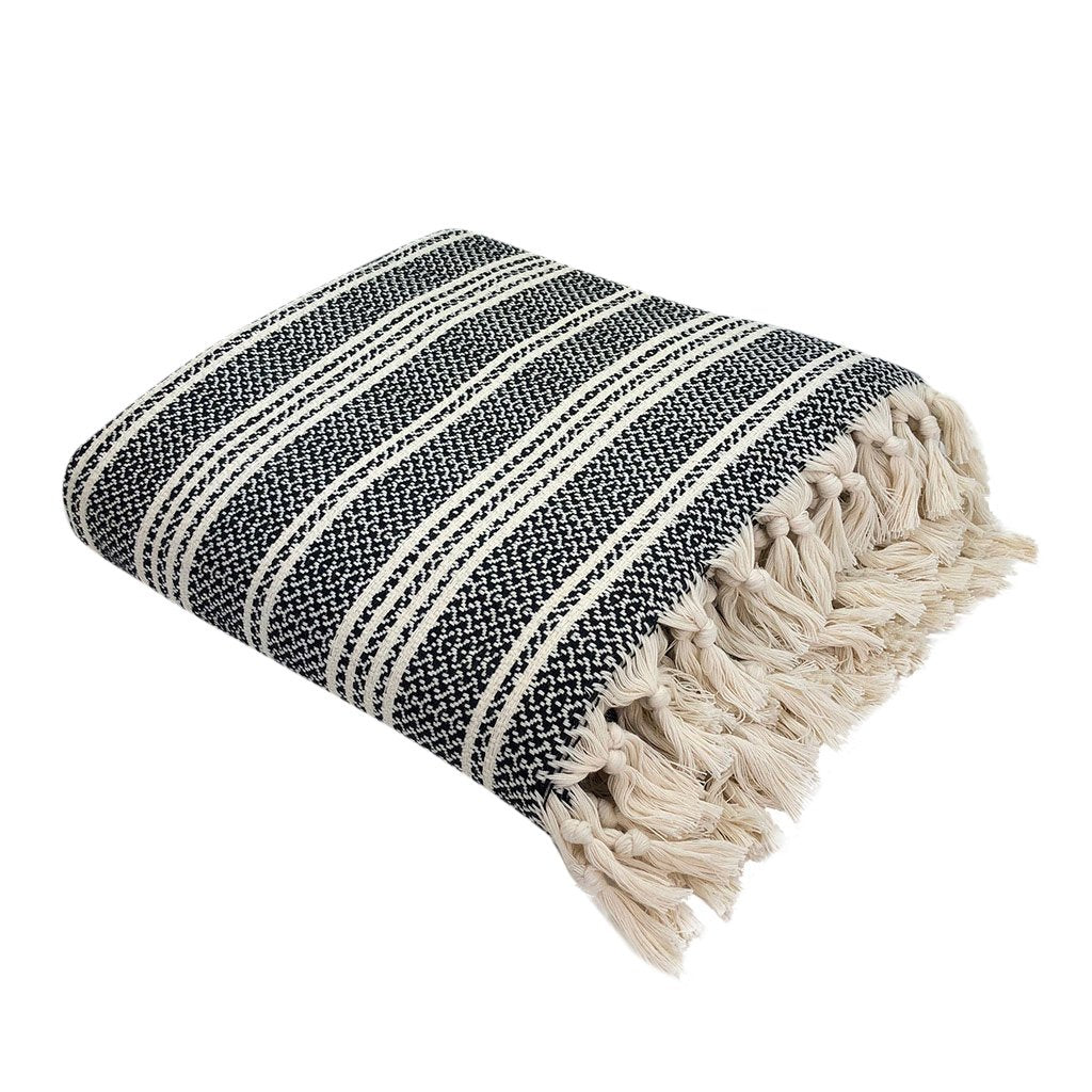 High-Quality Woven Stripe Turkish Throw
