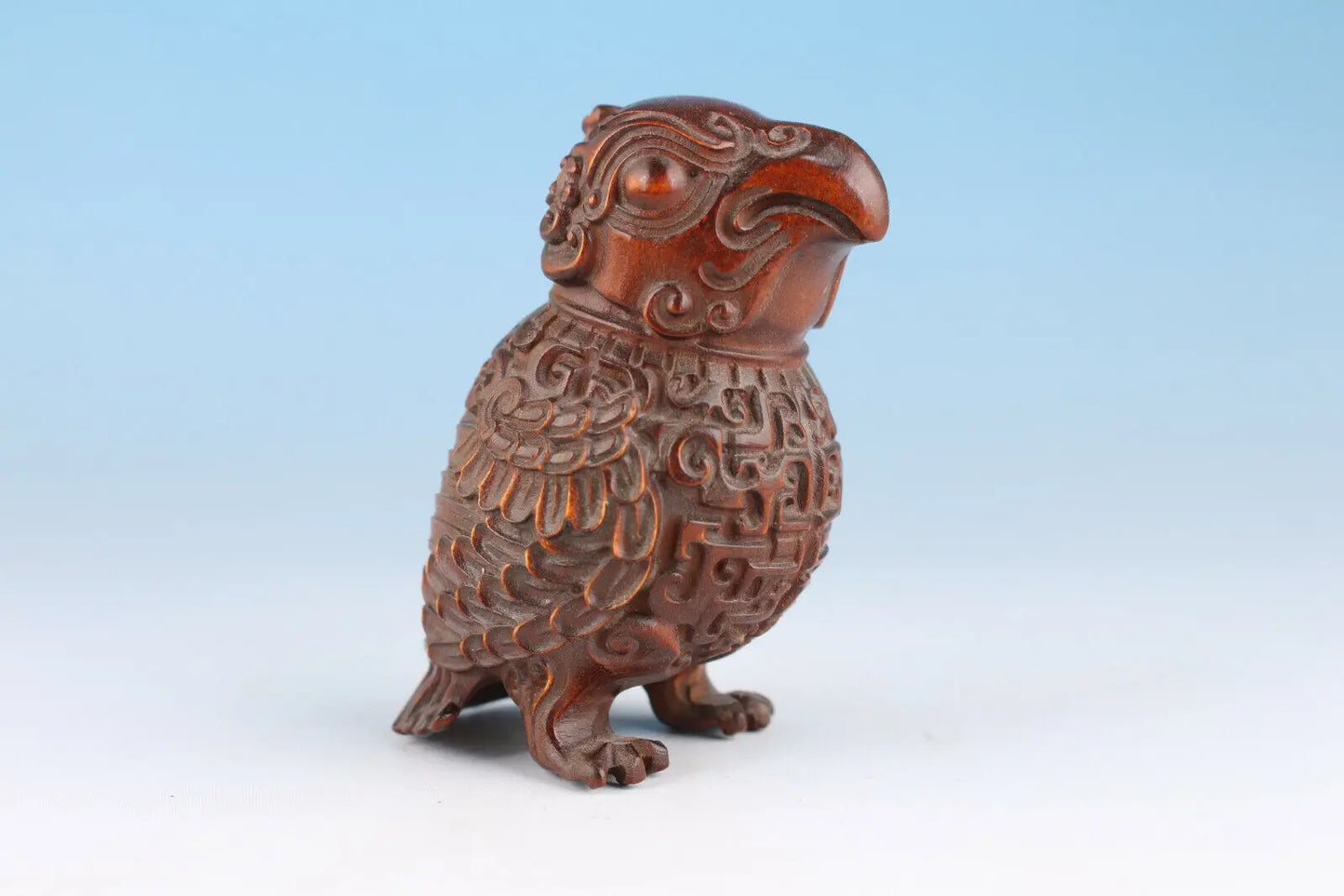 chinese boxwood handmade carving bird statue collectable netsuke good stand
