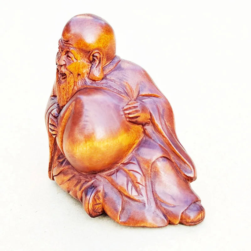 2" Buchsbaum Gott der Langlebigkeit Netsuke – Japanische Miniatur