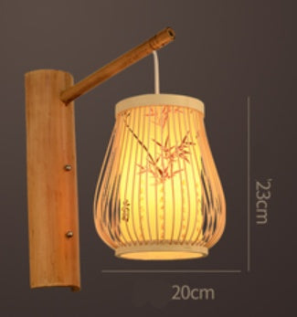 Woven Bamboo Chinese Bamboo Art Wall Lamp