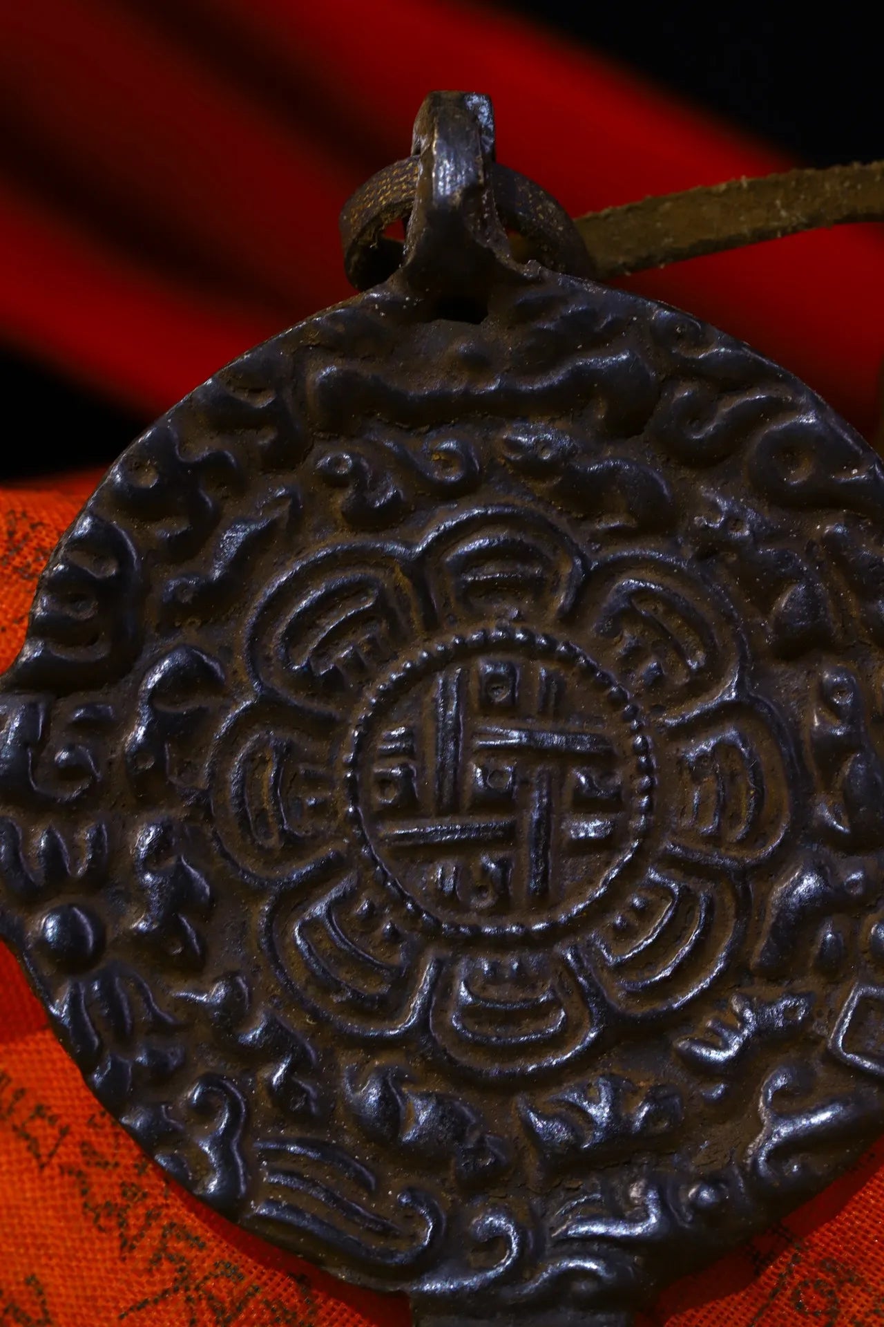 4" Bronze Six‑Word Proverb Turtle Amulet – Asian Home Decor Pendant