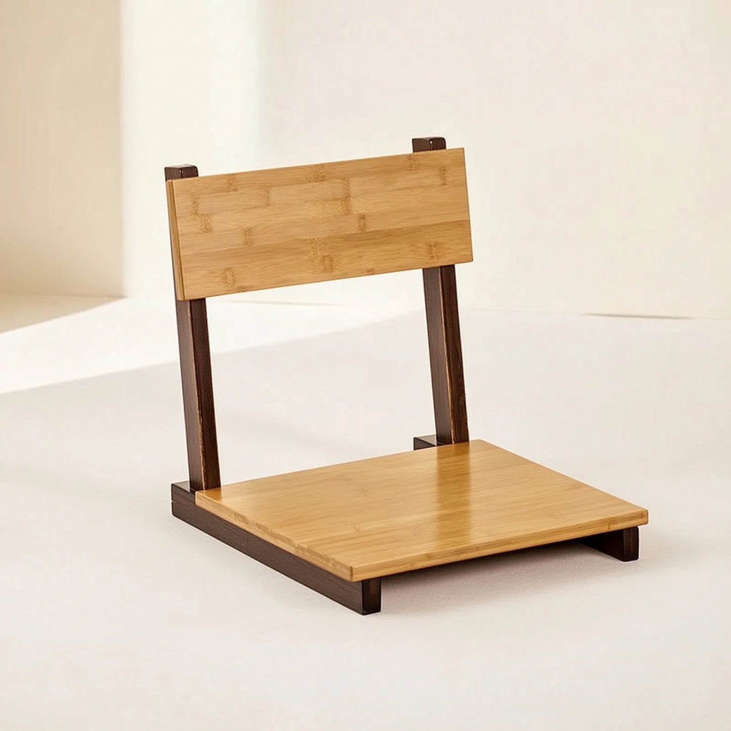 Bamboo Folding Floor Chair with Backrest – Japanese-Inspired Low-Profile Seat