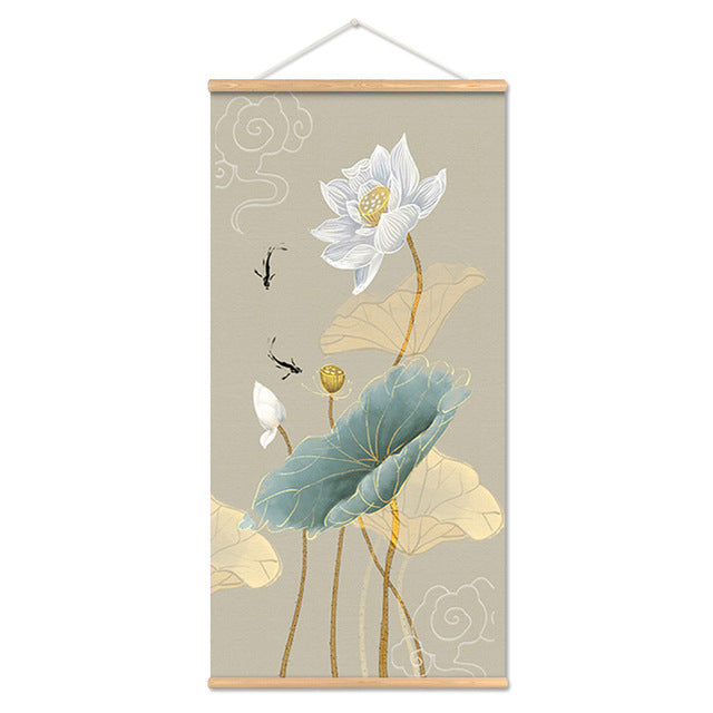 Flower Art Scroll Wall Mural