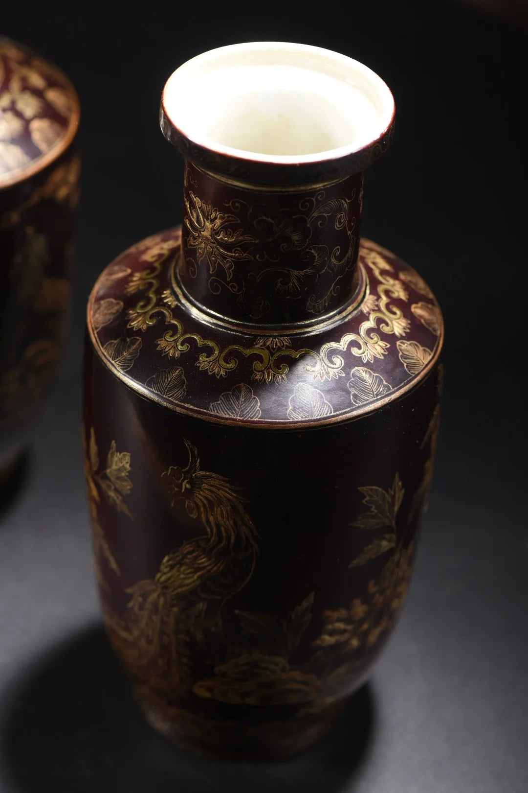 9" Tibetan Porcelain Phoenix & Peony Vases (Pair) – Asian Home Decor