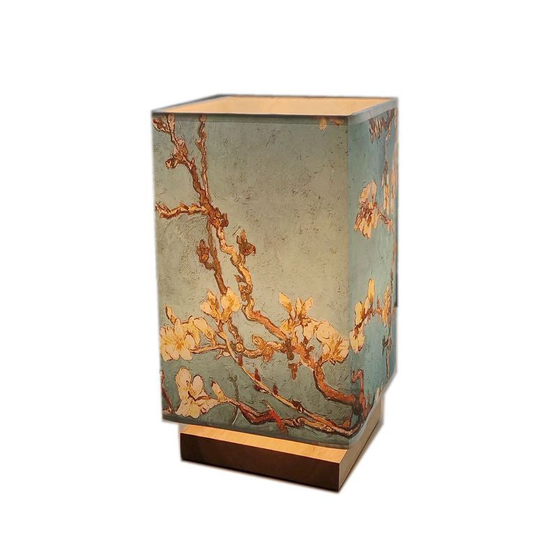 Japanese Zen Square Solid Wood Table Lamp