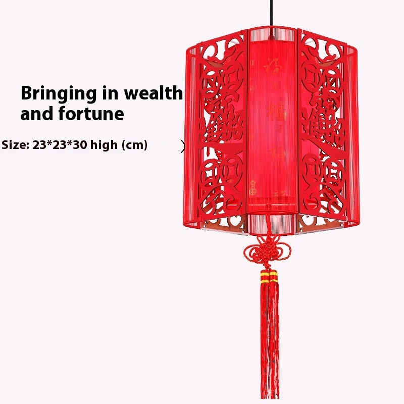 Chinese Antique Style Wooden and Fabric Lanterns