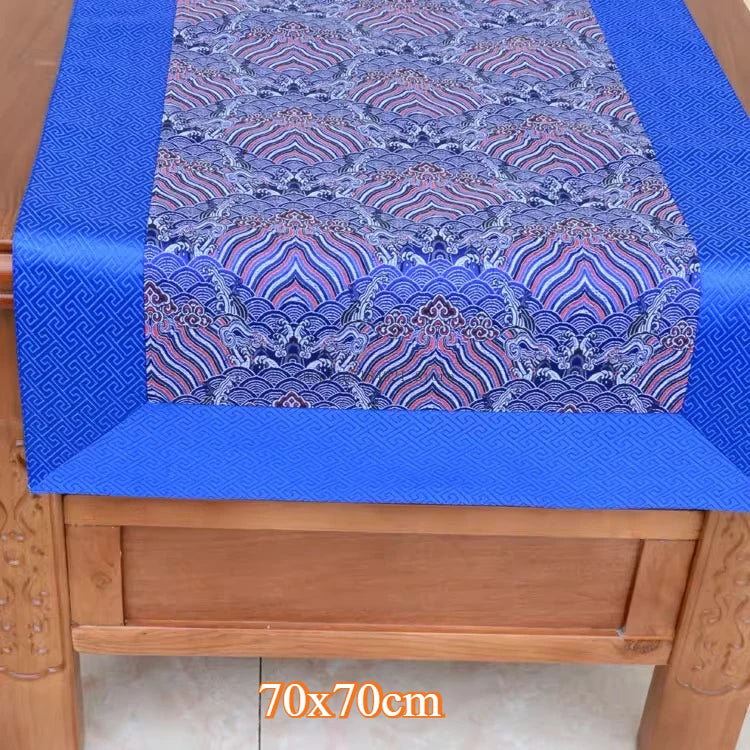 Tibetan Ethnic Style Brocade Tablecloth Home Interior Buddhist Hall Decoration Copy Scripture Cushion Cloth Religious Supplies