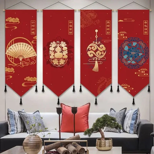 Chinesische Wandrolle Wandbild Wohnzimmer Deko Ästhetisches Vintage Poster Heimdekoration Bild Wandkunst Poster
