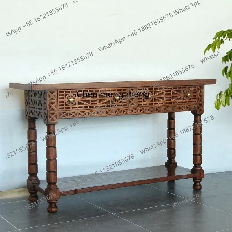 Q181 Southeast Asian Style Solid Wood Entryway Table Ancient and Modern Natural Wood Furniture Vintage Entryway Table