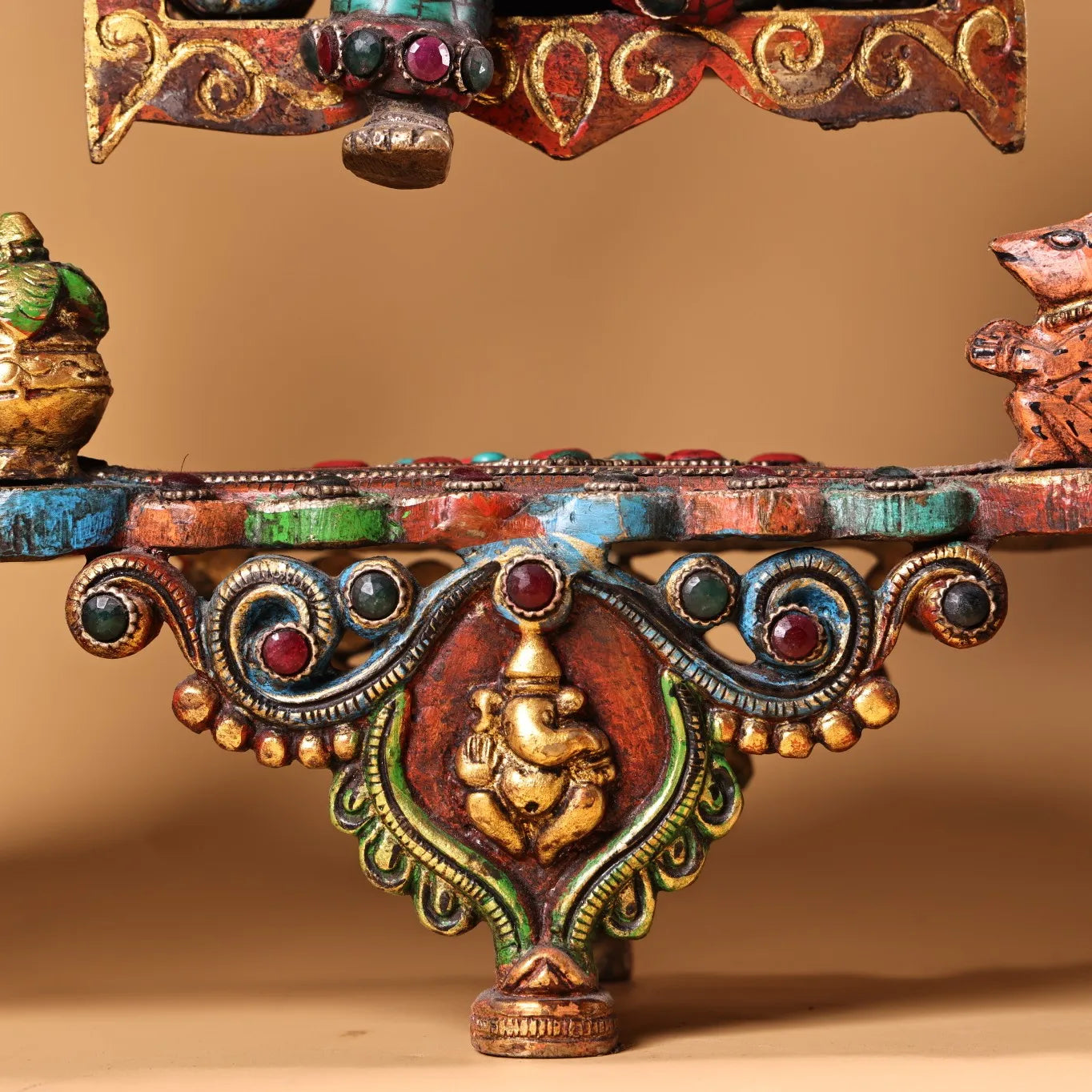 17" Bronze Turquoise Ganesha & Phoenix Swing – Asian Home Decor