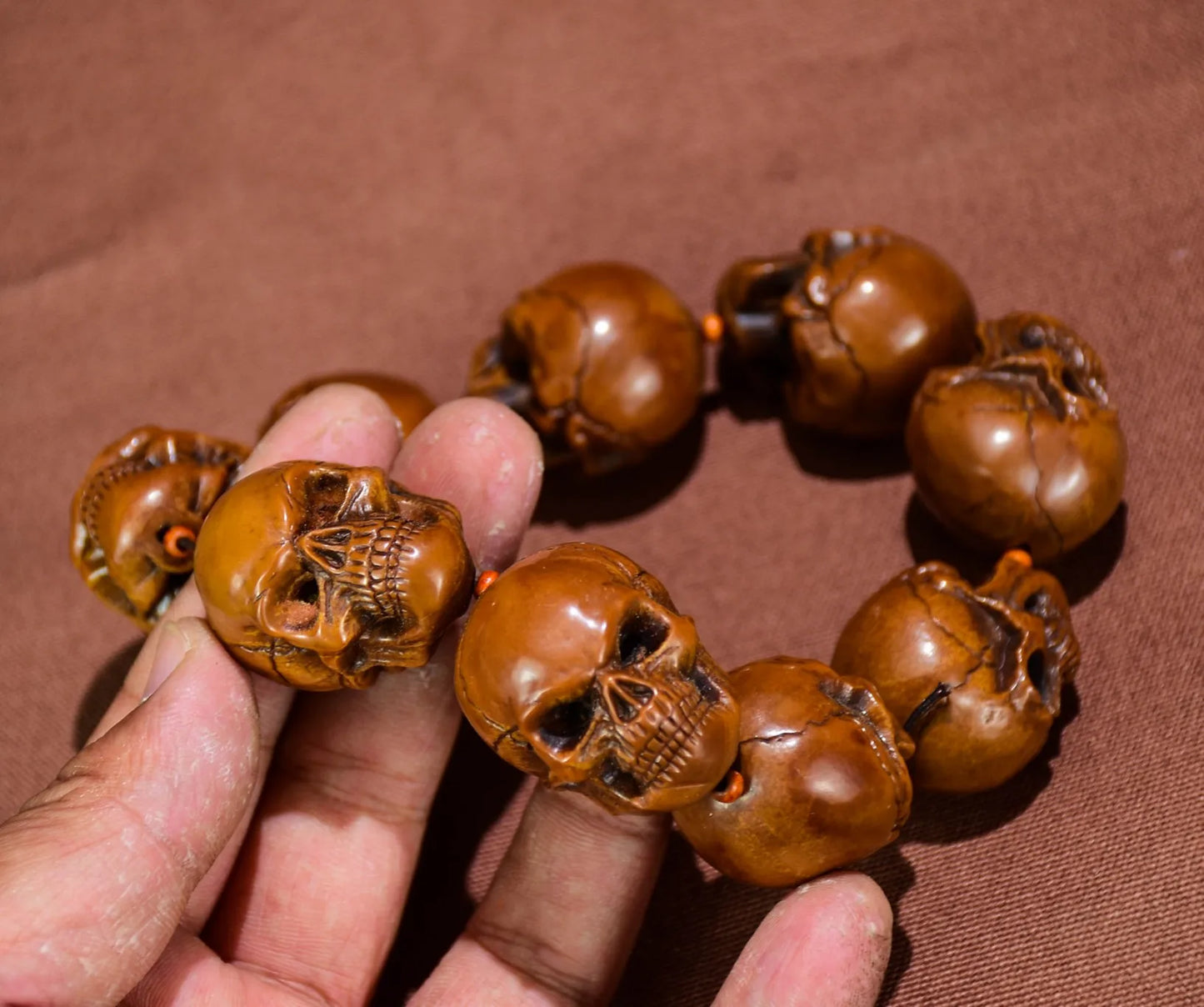 Olivary Nucleus Skull “Shatuolin” Pendant – Temple Dharma Amulet