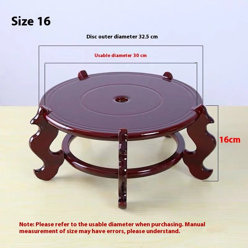 Solid Wood Asian Flowerpot Base
