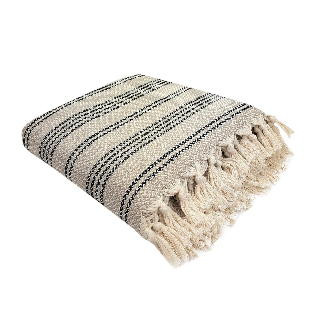 High-Quality Woven Stripe Turkish Throw