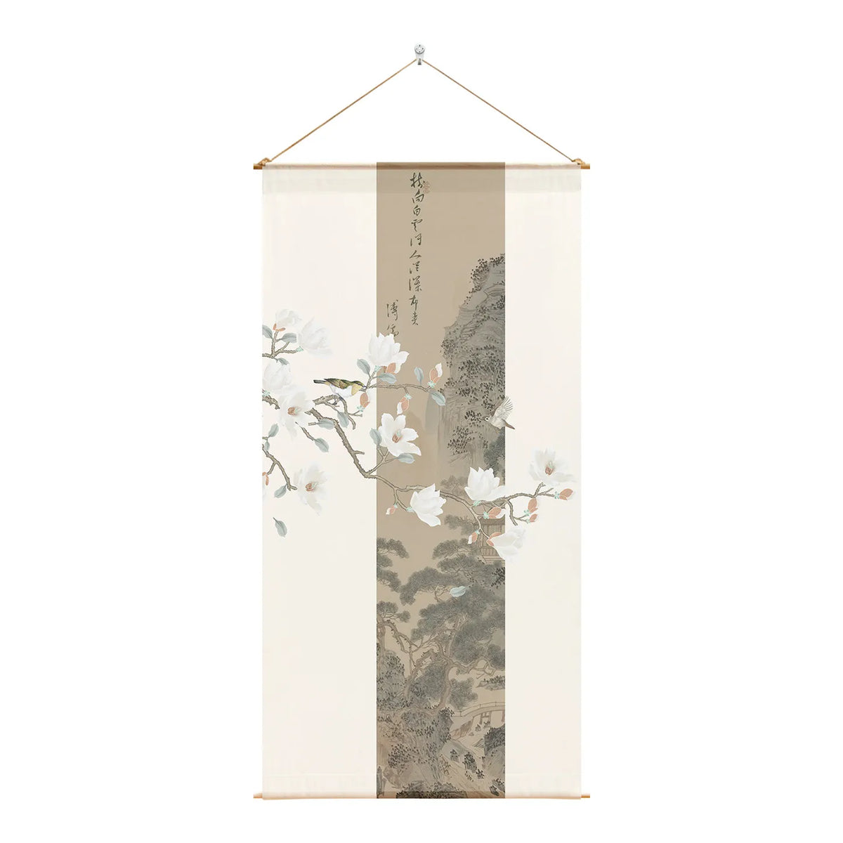 Japanese Zen Sheer Gauze Hanging Room Divider | Tea Room & Meditation Drape