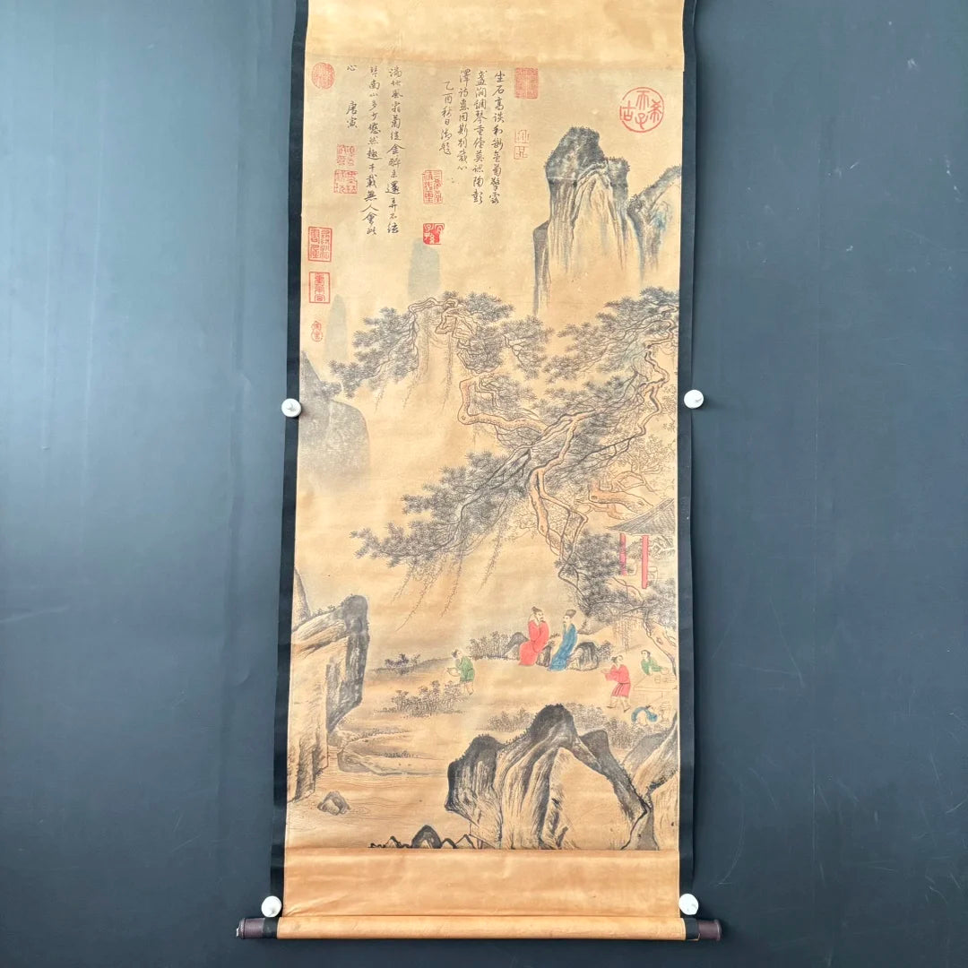 Tang Liuren Figure Scroll – Xuan Paper Wall Decoration for Living Room