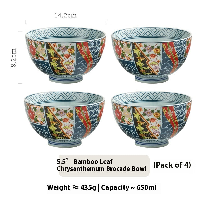 High-Quality Japanese Traditional Design Ceramic Bowl Large