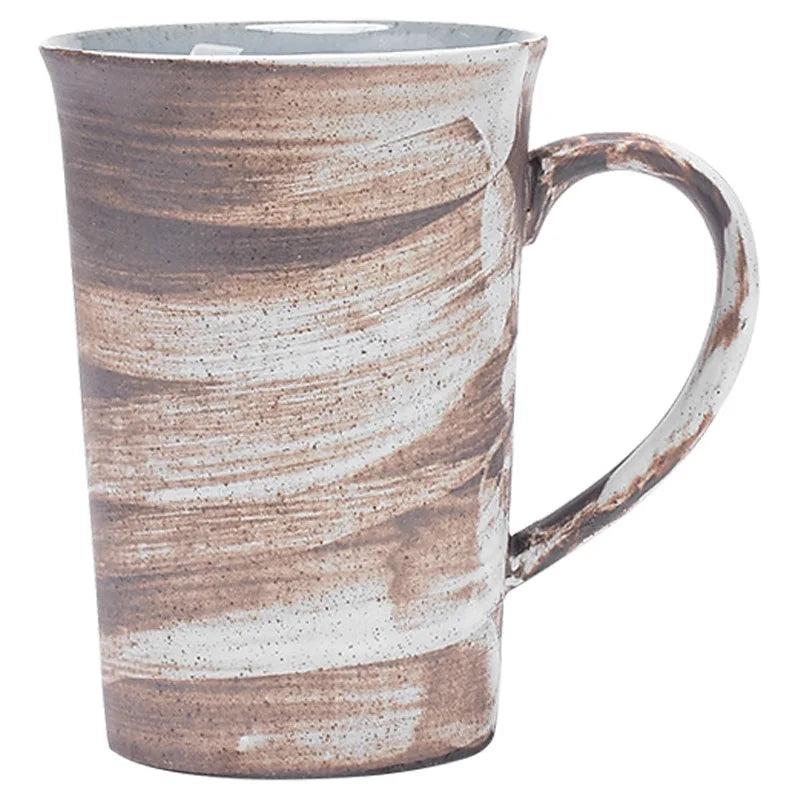 Japanese Vintage Coarse Pottery Mug – Large-Capacity Stoneware Coffee & Teacup