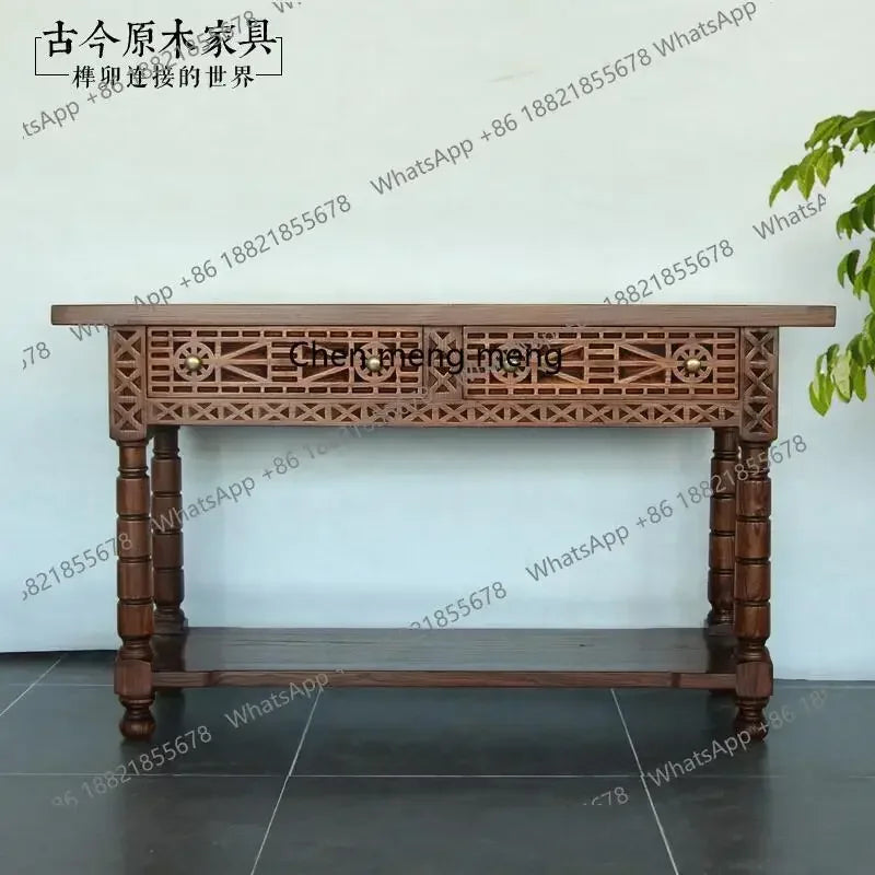 Q181 Southeast Asian Style Solid Wood Entryway Table Ancient and Modern Natural Wood Furniture Vintage Entryway Table