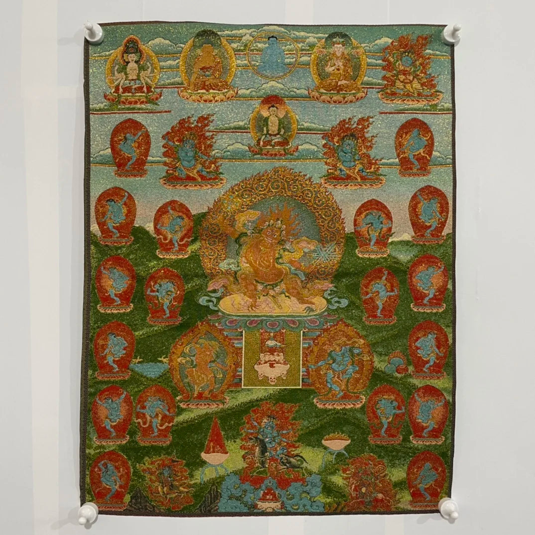35" Vajrapani Bodhisattva Tibetan Brocade Thangka