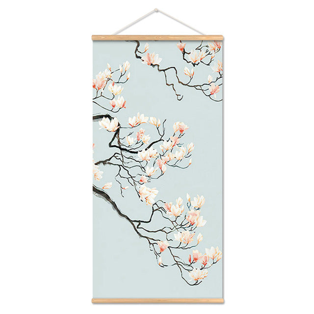 Flower Art Scroll Wall Mural